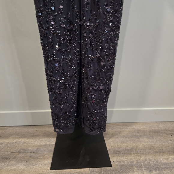 NWT Mac Duggal Sequined Elbow Sleeve Gown SZ 18 MIDNIGHT BLUE 93790 - Picture 6 of 8